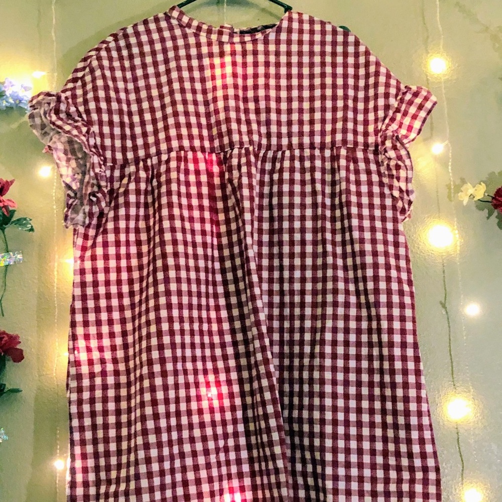 ASOS red gingham smock dress